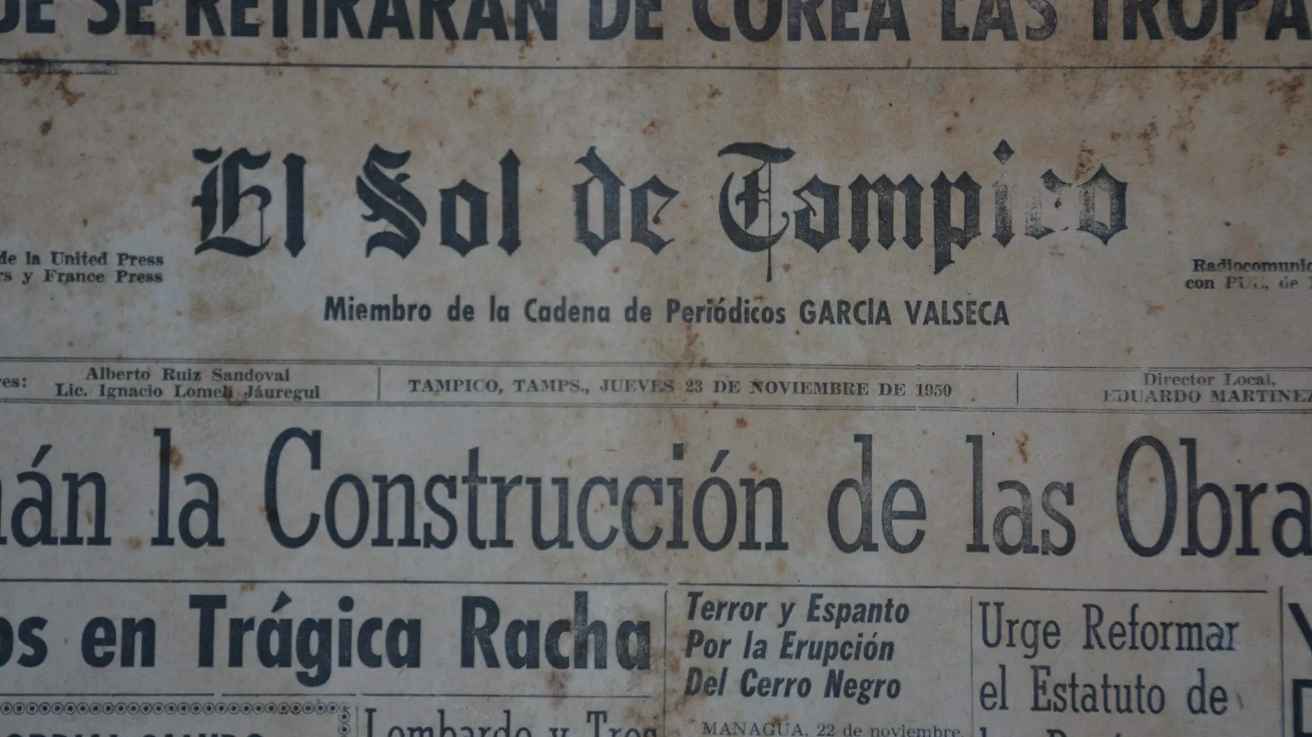 El Sol de Tampico inició actividades un jueves 23 de noviembre de 1950. Hemoretca El Sol de Tampico